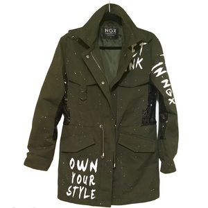❤️NGX | Parka Drawstring Graffiti and Sequins| S